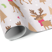 Chic Modern Kerstvakantierendiertje Cadeaupapier (Rol Hoek)