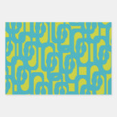 Chic Modern Limoen en Turquoise Loop Pattern Inpakpapier Vel (Voorkant)