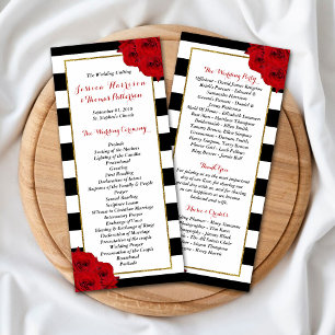 Chic Modern Luxe Red Roses Wedding Programma