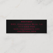 Chic modern luxe rood leder mini visitekaartje (Achterkant)