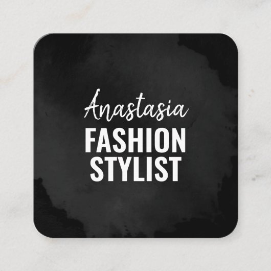 Chic Modern Luxury Plain Black Simple Minimalist Vierkante Visitekaartje (Voorkant)