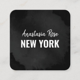 Chic Modern Luxury Plain Black Simple Minimalist Vierkante Visitekaartje