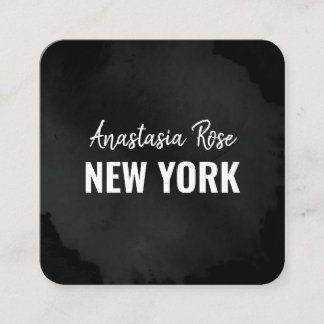 Chic Modern Luxury Plain Black Simple Minimalist Vierkante Visitekaartje