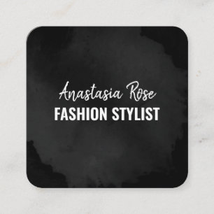 Chic Modern Luxury Plain Black Simple Minimalist Vierkante Visitekaartje
