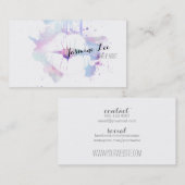 chic modern make - up artiest waterverf paarse lip visitekaartje (Voorkant / Achterkant)