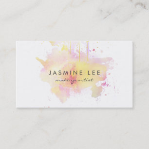 chic modern make - up artiest waterverf roze grung visitekaartje