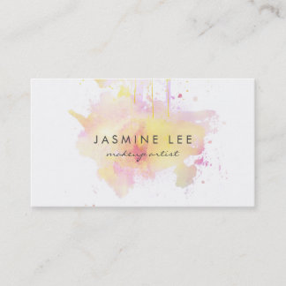 chic modern make - up artiest waterverf roze grung visitekaartje