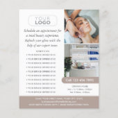 Chic Modern Makeup Beauty Salon Taupe Bedrijf Flyer (Achterkant)
