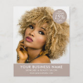 Chic Modern Makeup Beauty Salon Taupe Bedrijf Flyer (Voorkant)