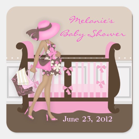 Chic Modern Mam Baby shower Stickers (Voorkant)