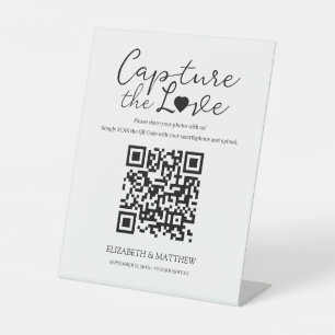 Chic & modern Manuscript vang de Liefde met Code Q Reclamebord Met Voetstuk