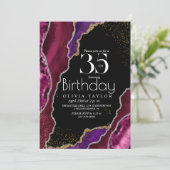 Chic Modern Marble 35th Spark Verjaardag Kaart (Staand voorkant)