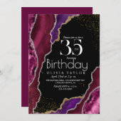 Chic Modern Marble 35th Spark Verjaardag Kaart (Voorkant / Achterkant)