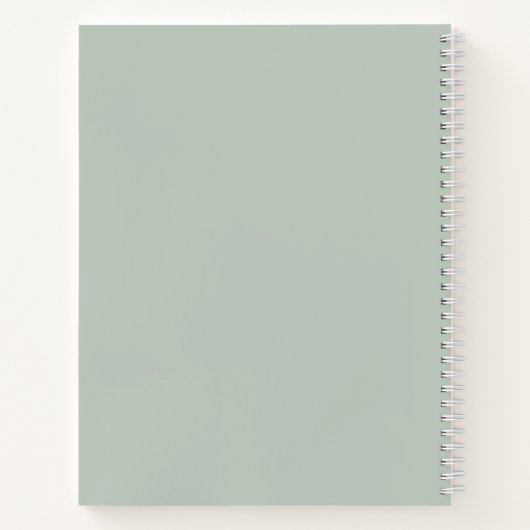 Chic Modern Minimalist Signature Script Sage Green Notitieboek (Achterkant)