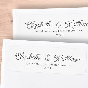 Chic Modern Minimalist Wedding Return Address Etiket