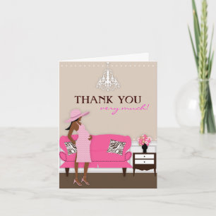 Chic Modern Mom Baby Shower Thank You Card Bedankkaart