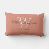 Chic Modern Monogram Familienaam Cute Keepomwille Kussen (Achterkant)