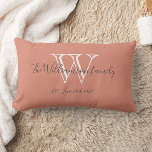 Chic Modern Monogram Familienaam Cute Keepomwille Kussen
