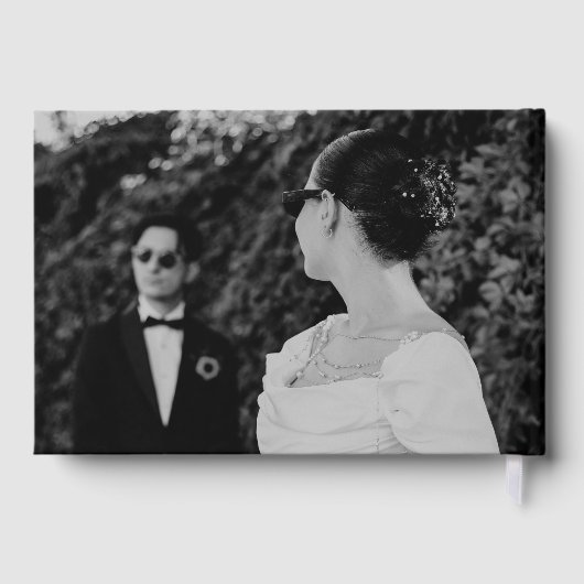 Chic Modern Monogram Script Wedding Gastenboek (Achterkant)