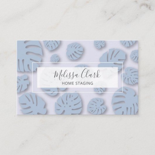 Chic Modern Monstera Leaf Tropical Pattern Visitekaartje (Voorkant)