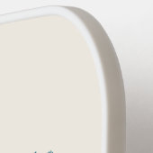 Chic Modern Neutraal Blauwgroen Sinaasappel Ikat T Pickleball Paddle (Links Detail)