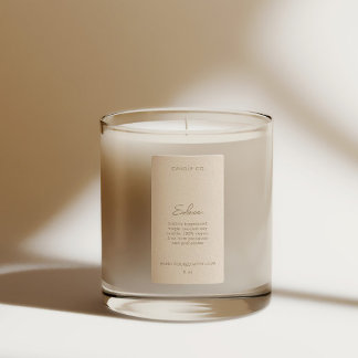 Chic Modern Neutral Cream Kleur Kaars Product Labels