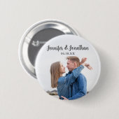 Chic Modern paar foto bruiloft gast Ronde Button 5,7 Cm (Voorkant /achterkant)