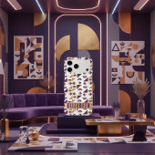 Chic modern Paars en gouden abstract Patroon Case-Mate iPhone Case