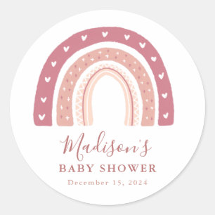 Chic Modern Pastel Roze Baby shower Ronde Sticker