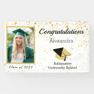 Chic Modern Photo afstuderen klasse 2022 Spandoek