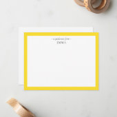 Chic Modern Pineappel Yellow Correspondentie Notitiekaartje (Voorkant / Achterkant in situ)