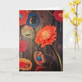 Chic Modern Poppies Verjaardagswensen Kaart (Gele Bloem)