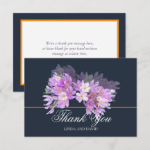 Chic Modern Purple Crocus Bridal Shower Thank You
