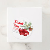 Chic Modern Red Cherry Baby shower Bedankjes Labels (In situ)