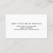 Chic Modern Roos Gold Brushlining Body Piercing Visitekaartje (Achterkant)