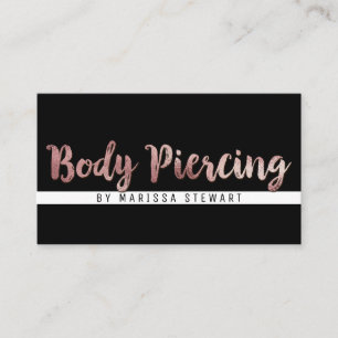 Chic Modern Roos Gold Brushlining Body Piercing Visitekaartje