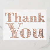 Chic Modern Roos Gold Classy Hartelijk dank Folie Feestdagenkaart (Voorkant)