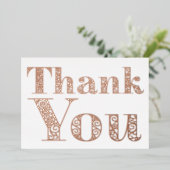 Chic Modern Roos Gold Classy Hartelijk dank Folie Feestdagenkaart (Staand Voorkant)