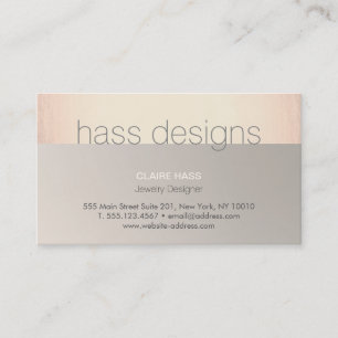 Chic Modern Roos Gold en Taupe Designer Visitekaartje