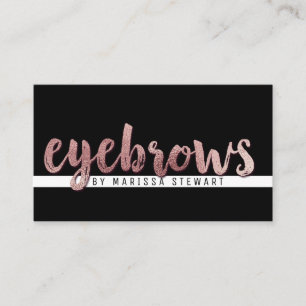 Chic Modern Roos Gold Simple Brushline Eyebrows Visitekaartje