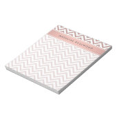 Chic Modern Roos Gouden Chevron Monogrammed Notitieblok (Gedraaid)