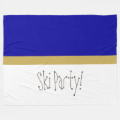 Chic Modern Royal Blue White Whimsical Ski Party Fleece Deken (Voorkant (Horizontaal))