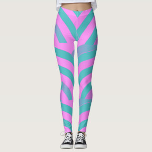 chic modern roze/groene chevons leggings