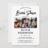 Chic Modern Script 4 Foto Minimal Vrijgezellenfees Kaart (Voorkant)