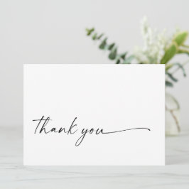 Chic + modern script bedankt platte kaart