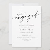 Chic Modern Script Engagement Parties Invitations (Devant)
