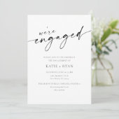 Chic Modern Script Engagement Parties Invitations (Debout devant)