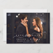 Chic Modern Script Full Photo Wedding  Save The Date (Voorkant)