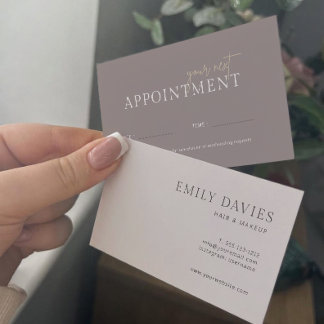 Chic Modern Script Gedempte Taupe Salon Afsprakenkaartje