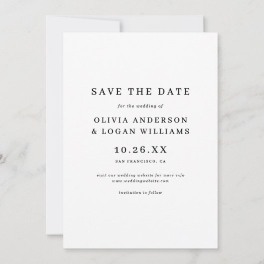 Chic Modern Script Photo Wedding Save The Date (Achterkant)